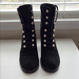 Elegant Black Lace-Up Women's Boots